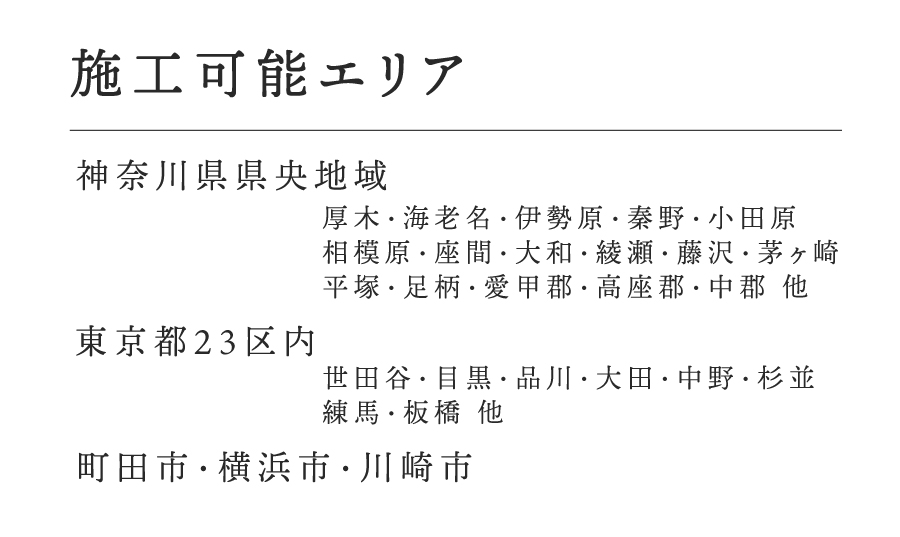 タイセーハウジング施工可能エリア