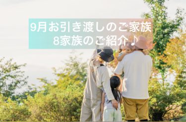 ９月お引渡しご家族８家族のご紹介です♪