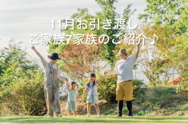 １１月お引渡しの７家族をご紹介♪