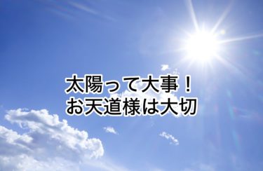 太陽って大事！お天道様は大切