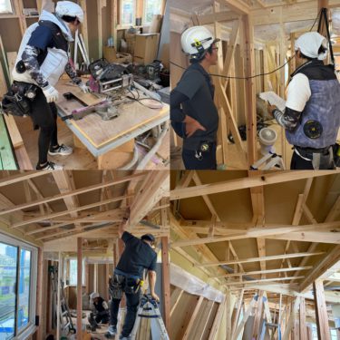 この灼熱の暑さでも現場の室内は温度２８℃！涼しい快適！５０坪の建物で６帖用エアコン１台